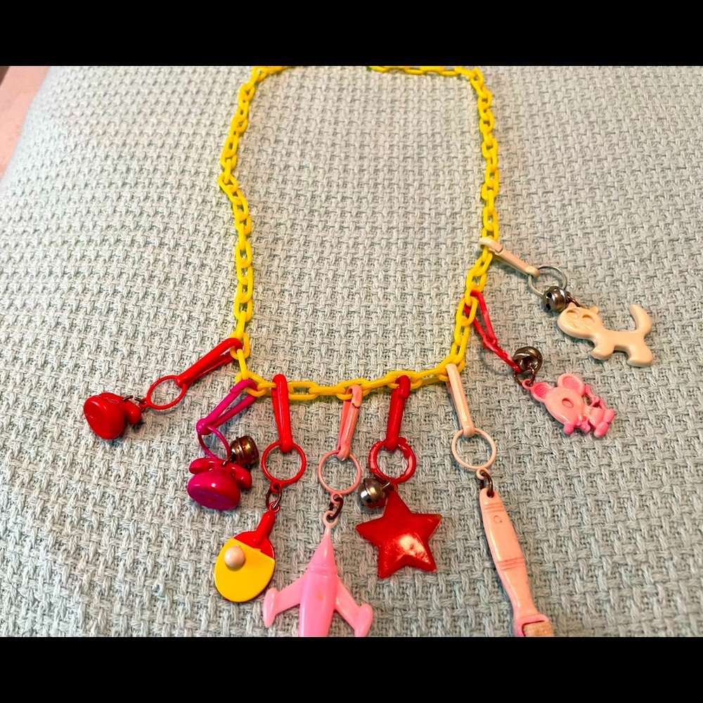 80’s Vintage Plastic Charm Necklace